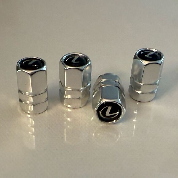 Lexus Valve Stem Caps in Silver Set of 4 NWT - Picture 3 of 4